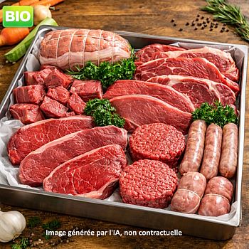 Colis de viande de boeuf Bio - Le Mixte - 15,5 €/kg 