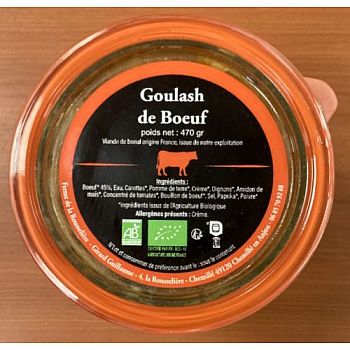 Goulash de bœuf bio – 470 g : Le réconfort d’une tradition dans chaque conserve