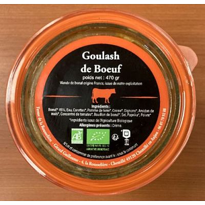 Goulash de bœuf bio – 470 g : Le réconfort d’une tradition dans chaque conserve